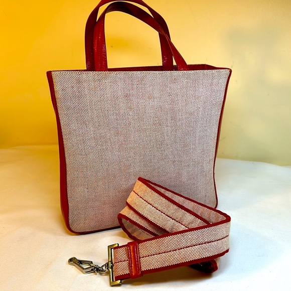 Prada Leather & Fabric Structured Bag w/Removable Prada Shoulder Strap - Picture 1 of 16